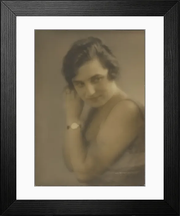 Framed Print : Portrait of a Woman with Watch, 1907-1924. Creator: Louis Fleckenstein Framed Print : Portrait of a Woman with Watch, 1907-1924. Creator: Louis Fleckenstein
