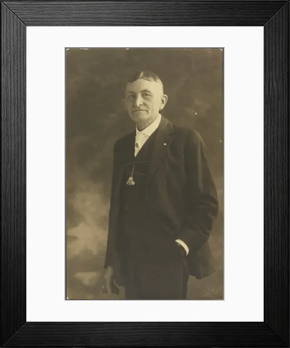 Framed Print : Portrait of a Man with Ornate Watch Fob, 1907-1943. Creator: Louis Fleckenstein Framed Print : Portrait of a Man with Ornate Watch Fob, 1907-1943. Creator: Louis Fleckenstein