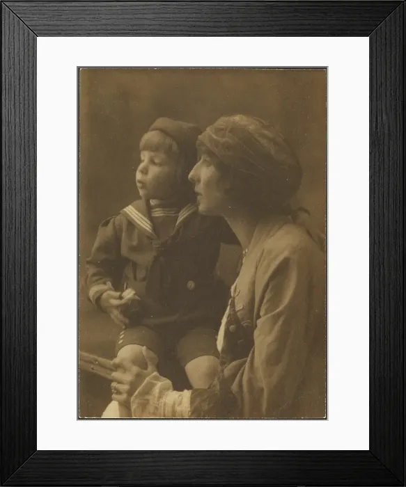Framed Print : Portrait of a Mother and Child in Sailor Suit, 1907-1943. Creator: Louis Fleckenstein Framed Print : Portrait of a Mother and Child in Sailor Suit, 1907-1943. Creator: Louis Fleckenstein