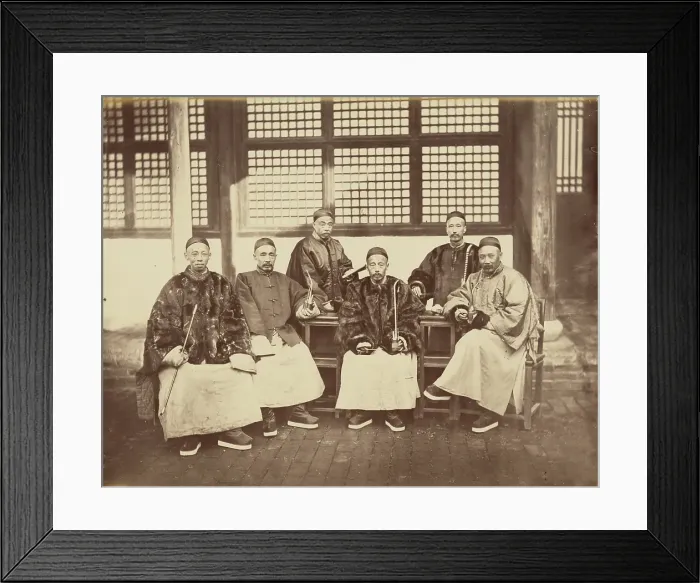 Framed Print : Group portrait of men, 1862-1872. Creator: John Thomson Framed Print : Group portrait of men, 1862-1872. Creator: John Thomson