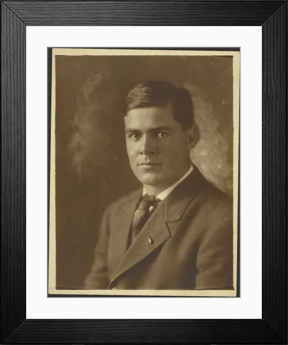 Framed Print : Portrait of a Young Man with Lapel Pin, 1907-1943. Creator: Louis Fleckenstein Framed Print : Portrait of a Young Man with Lapel Pin, 1907-1943. Creator: Louis Fleckenstein