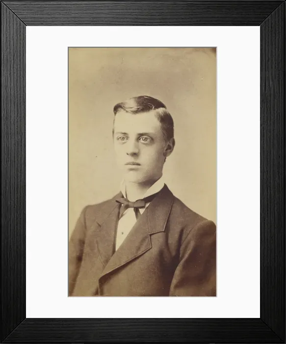 Framed Print : Bust portrait of an unidentified man, about 1880. Creator: Miller & Company Framed Print : Bust portrait of an unidentified man, about 1880. Creator: Miller & Company