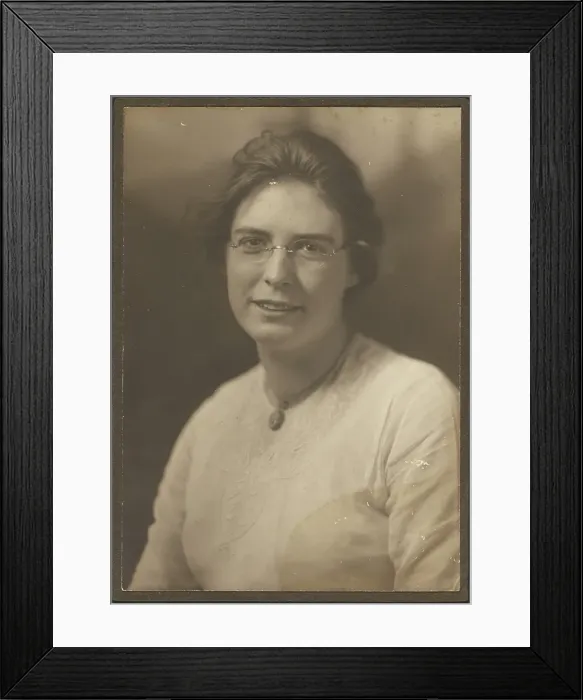 Framed Print : Portrait of a Young Woman in Glasses, 1907-1943. Creator: Louis Fleckenstein Framed Print : Portrait of a Young Woman in Glasses, 1907-1943. Creator: Louis Fleckenstein