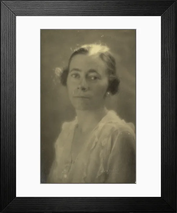 Framed Print : Portrait of a Woman in White Blouse, 1907-1924. Creator: Louis Fleckenstein Framed Print : Portrait of a Woman in White Blouse, 1907-1924. Creator: Louis Fleckenstein