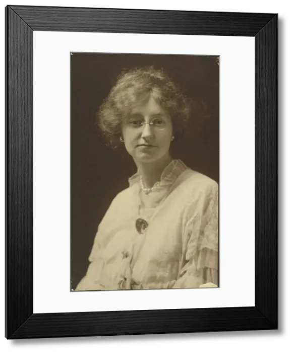 Framed Print : Portrait of a Woman with Glasses and Pearls, 1907-1943. Creator: Louis Fleckenstein Framed Print : Portrait of a Woman with Glasses and Pearls, 1907-1943. Creator: Louis Fleckenstein