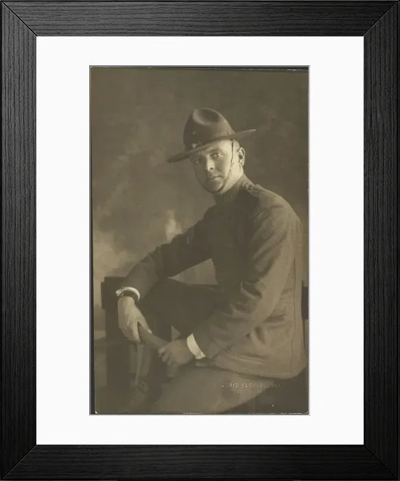 Framed Print : Portrait of a Young Man in Uniform, 1907-1943. Creator: Louis Fleckenstein Framed Print : Portrait of a Young Man in Uniform, 1907-1943. Creator: Louis Fleckenstein