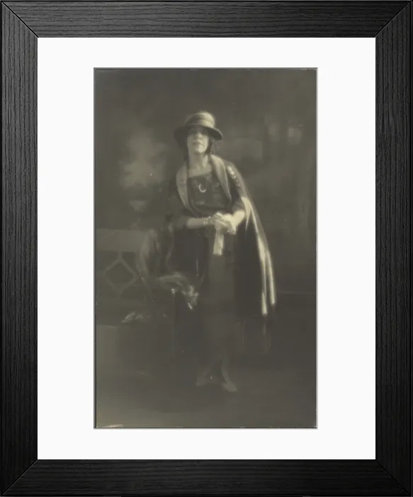 Framed Print : Portrait of a Woman Leaning on Bench, 1907-1924. Creator: Louis Fleckenstein Framed Print : Portrait of a Woman Leaning on Bench, 1907-1924. Creator: Louis Fleckenstein