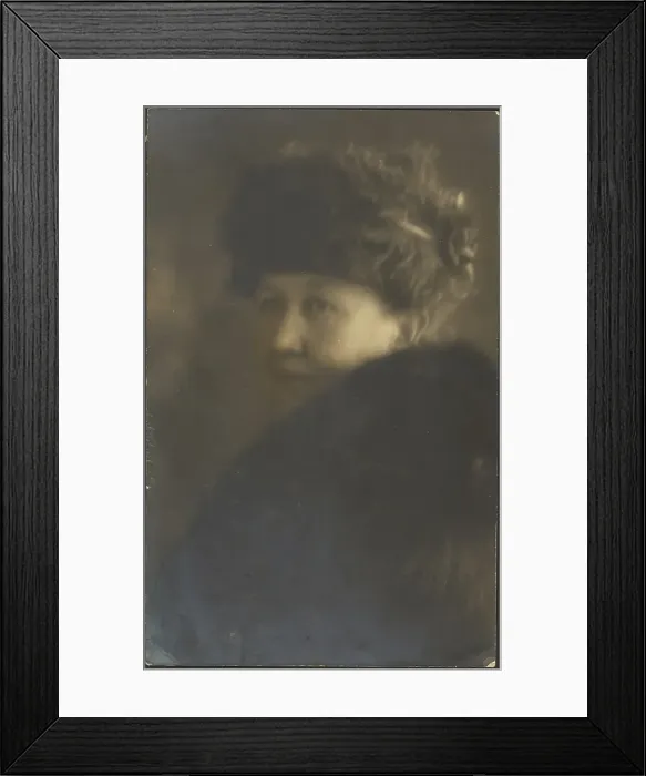 Framed Print : Portrait of a Woman with Fur Stole, 1907-1943. Creator: Louis Fleckenstein Framed Print : Portrait of a Woman with Fur Stole, 1907-1943. Creator: Louis Fleckenstein