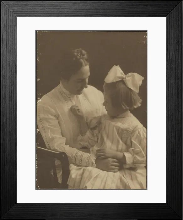 Framed Print : Portrait of Mother and Child with Big Bow, 1907-1924. Creator: Louis Fleckenstein Framed Print : Portrait of Mother and Child with Big Bow, 1907-1924. Creator: Louis Fleckenstein