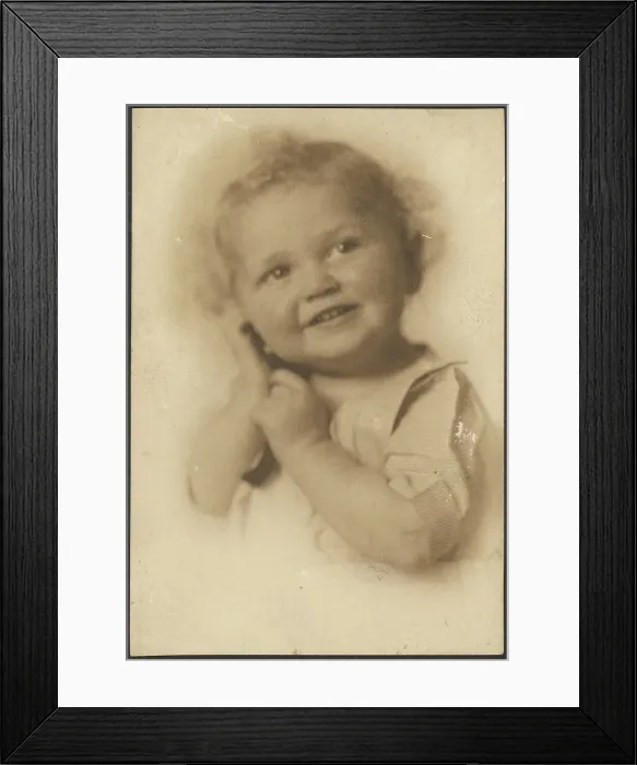 Framed Print : Portrait of a Smiling Child, 1907-1943. Creator: Louis Fleckenstein Framed Print : Portrait of a Smiling Child, 1907-1943. Creator: Louis Fleckenstein