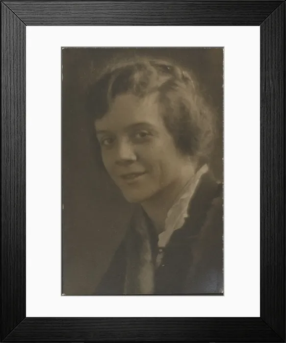 Framed Print : Portrait of a Woman Wearing Fur Trim, 1907-1943. Creator: Louis Fleckenstein Framed Print : Portrait of a Woman Wearing Fur Trim, 1907-1943. Creator: Louis Fleckenstein