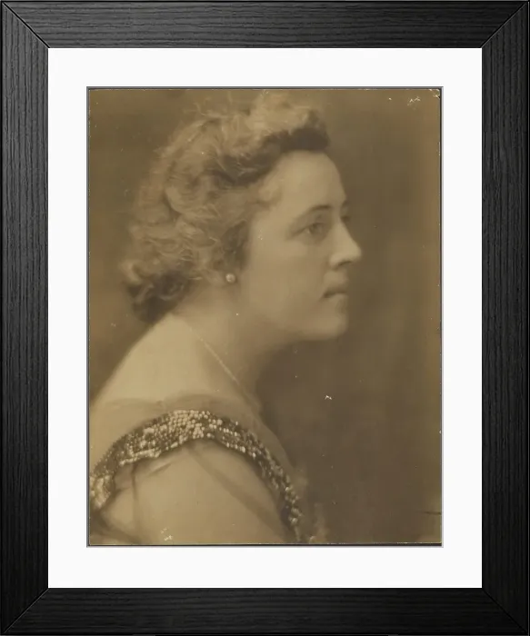 Framed Print : Portrait of a Woman with Sequin Collar, 1907-1943. Creator: Louis Fleckenstein Framed Print : Portrait of a Woman with Sequin Collar, 1907-1943. Creator: Louis Fleckenstein