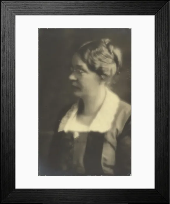 Framed Print : Portrait of a Woman with Open Book (cropped), 1907-1943. Creator: Louis Fleckenstein Framed Print : Portrait of a Woman with Open Book (cropped), 1907-1943. Creator: Louis Fleckenstein