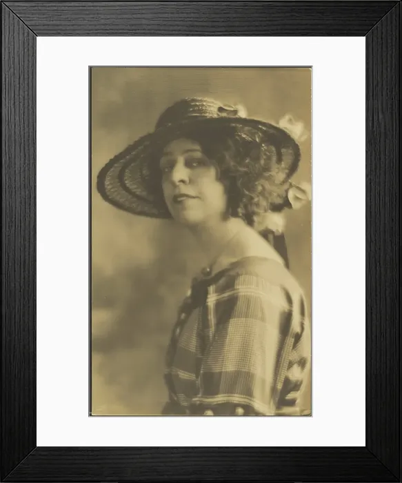 Framed Print : Portrait of a Woman in Plaid Dress, 1907-1943. Creator: Louis Fleckenstein Framed Print : Portrait of a Woman in Plaid Dress, 1907-1943. Creator: Louis Fleckenstein