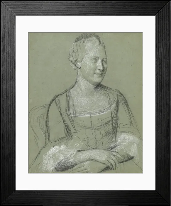 Framed Print : Portrait of a Woman, 1758-1762. Creator: Jean-Etienne Liotard Framed Print : Portrait of a Woman, 1758-1762. Creator: Jean-Etienne Liotard