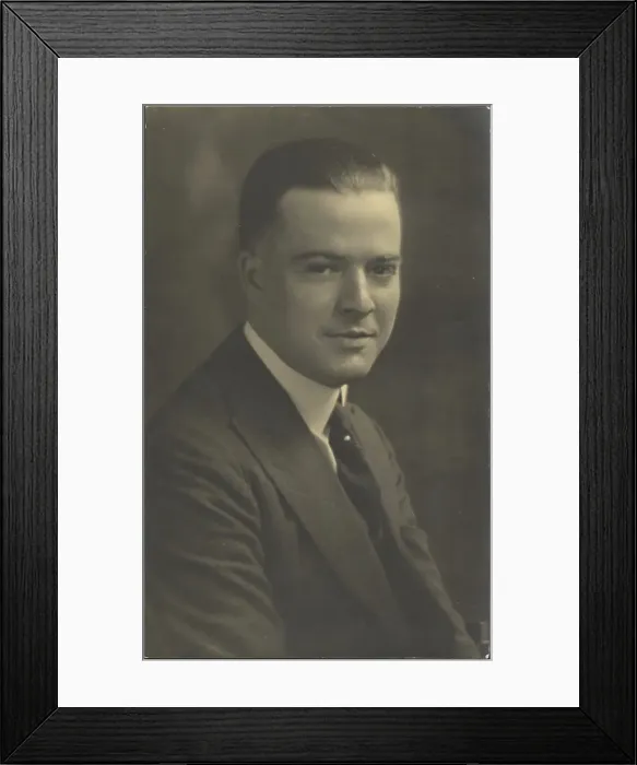 Framed Print : Portrait of a Man with Pearl Tie Pin, 1907-1943. Creator: Louis Fleckenstein Framed Print : Portrait of a Man with Pearl Tie Pin, 1907-1943. Creator: Louis Fleckenstein