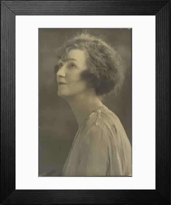 Framed Print : Portrait of a Woman in Furs (not visible), 1907-1943. Creator: Louis Fleckenstein