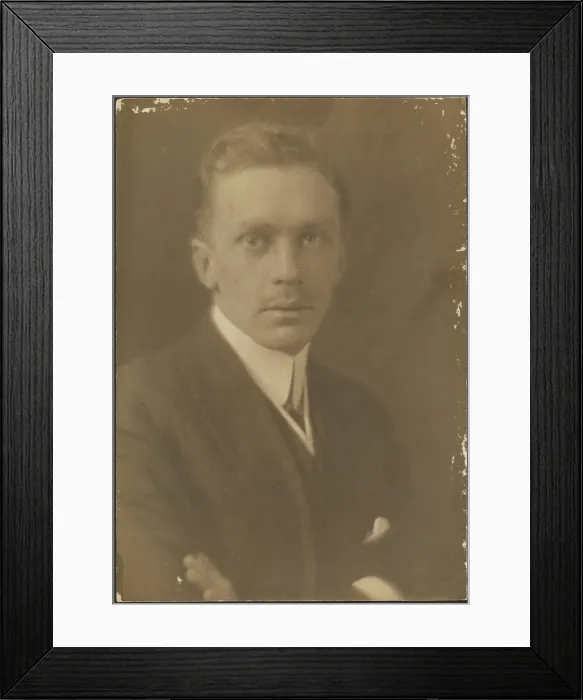 Framed Print : Portrait of a Man with Thin Moustache, 1907-1943. Creator: Louis Fleckenstein Framed Print : Portrait of a Man with Thin Moustache, 1907-1943. Creator: Louis Fleckenstein