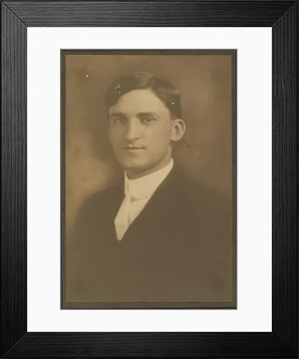 Framed Print : Portrait of a Man with Watch Chain (not visible), 1907-1924. Creator: Louis Fleckenstein Framed Print : Portrait of a Man with Watch Chain (not visible), 1907-1924. Creator: Louis Fleckenstein