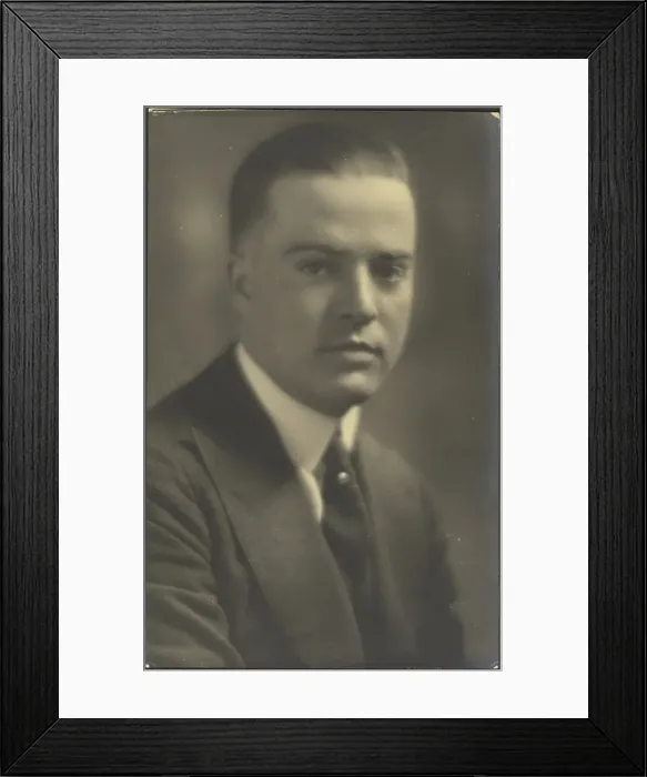 Framed Print : Portrait of a Man with Pearl Tie Pin, 1907-1943. Creator: Louis Fleckenstein Framed Print : Portrait of a Man with Pearl Tie Pin, 1907-1943. Creator: Louis Fleckenstein