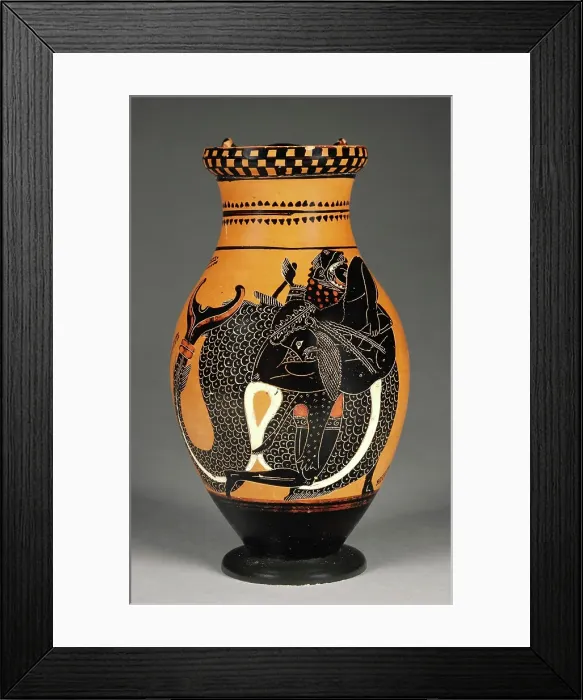 Framed Print : Attic Black-Figure Olpe, about 510 BC. Creator: Chiusi Painter Framed Print : Attic Black-Figure Olpe, about 510 BC. Creator: Chiusi Painter