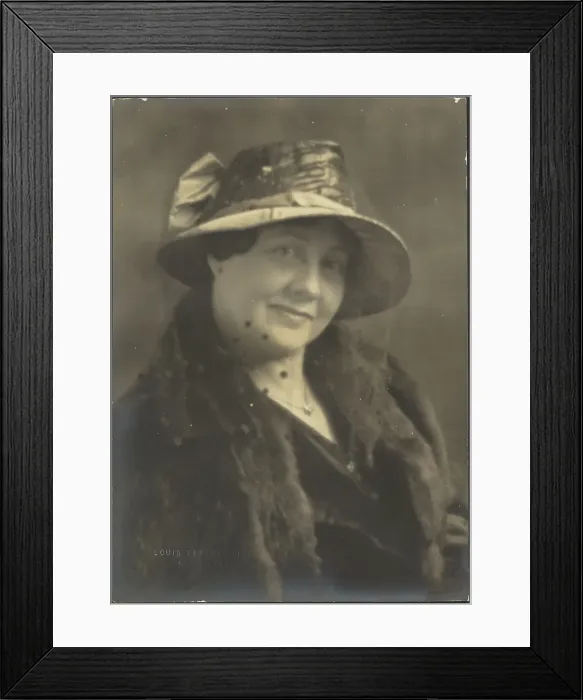 Framed Print : Portrait of a Woman with Polka Dot Veil, 1907-1924. Creator: Louis Fleckenstein Framed Print : Portrait of a Woman with Polka Dot Veil, 1907-1924. Creator: Louis Fleckenstein