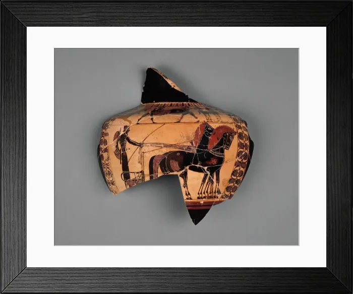 Framed Print : Fragmentary Attic Black-Figure Hydria, about 530 BC. Creator: Unknown Framed Print : Fragmentary Attic Black-Figure Hydria, about 530 BC. Creator: Unknown
