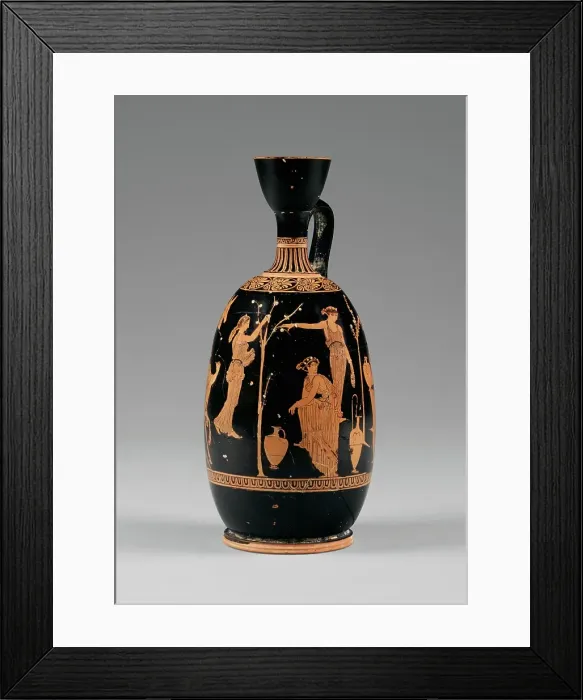 Framed Print : Attic Red-Figure Lekythos, about 420-400 BC. Creator: Meidias Painter Framed Print : Attic Red-Figure Lekythos, about 420-400 BC. Creator: Meidias Painter