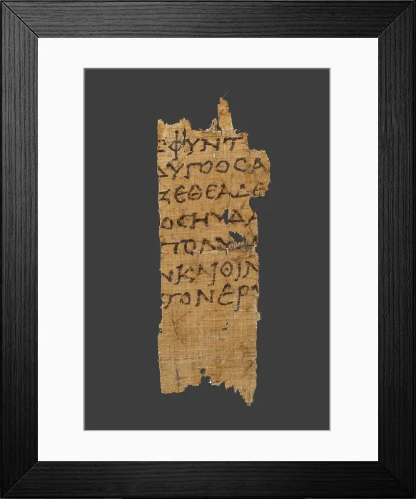 Framed Print : Papyrus Fragment with Text from Homer's Odyssey, 1st century BC. Creator: Unknown Framed Print : Papyrus Fragment with Text from Homer's Odyssey, 1st century BC. Creator: Unknown