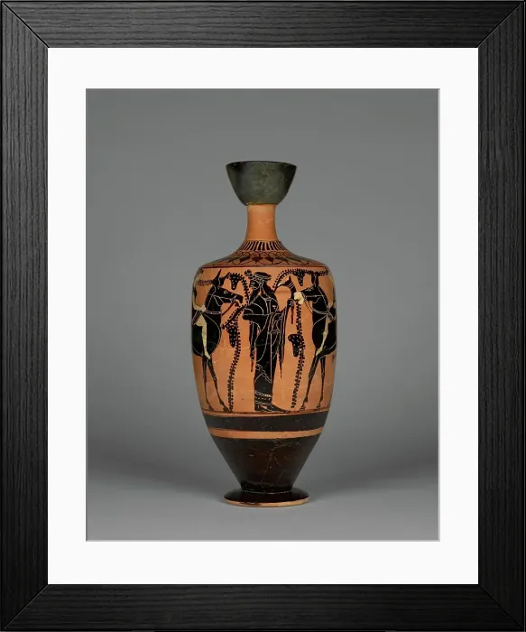Framed Print : Attic Black-Figure Lekythos, about 500 BC. Creator: Leagros Group Framed Print : Attic Black-Figure Lekythos, about 500 BC. Creator: Leagros Group