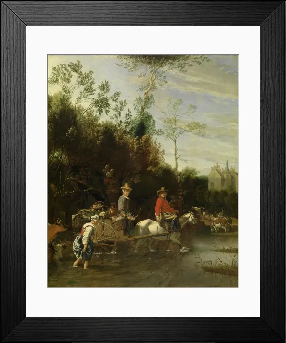 Framed Print : Shallow Water near a Castle, 1661. Creator: Jan Siberechts Framed Print : Shallow Water near a Castle, 1661. Creator: Jan Siberechts