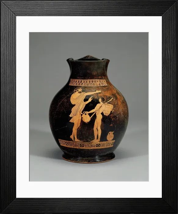 Framed Print : Attic Red-Figure Oinochoe, Shape 3 (Chous), about 470 BC. Creator: Oionokles Painter Framed Print : Attic Red-Figure Oinochoe, Shape 3 (Chous), about 470 BC. Creator: Oionokles Painter