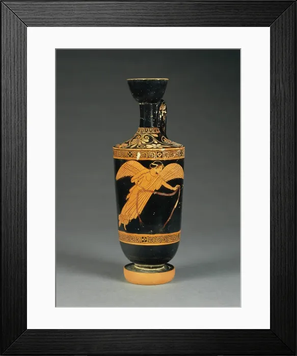 Framed Print : Attic Red-Figure Lekythos, about 480 BC. Creator: Brygos Painter Framed Print : Attic Red-Figure Lekythos, about 480 BC. Creator: Brygos Painter