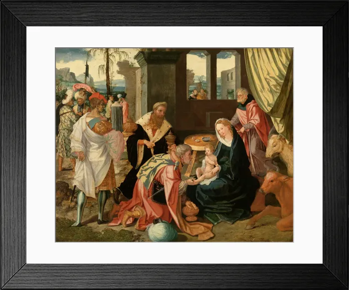Framed Print : The Adoration of the Magi. Creator: Jan Swart Van Groningen Framed Print : The Adoration of the Magi. Creator: Jan Swart Van Groningen