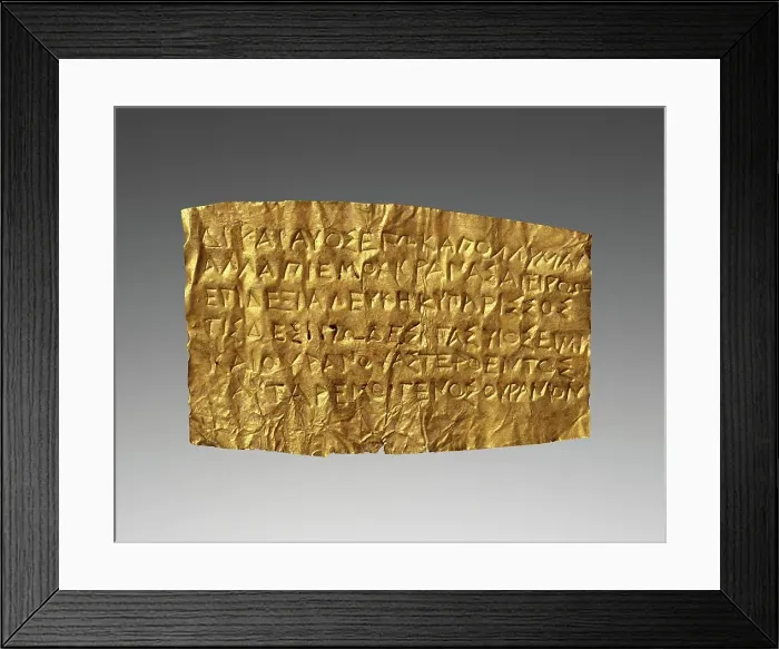 Framed Print : Lamella Orphica, mid-4th century BC. Creator: Unknown Framed Print : Lamella Orphica, mid-4th century BC. Creator: Unknown