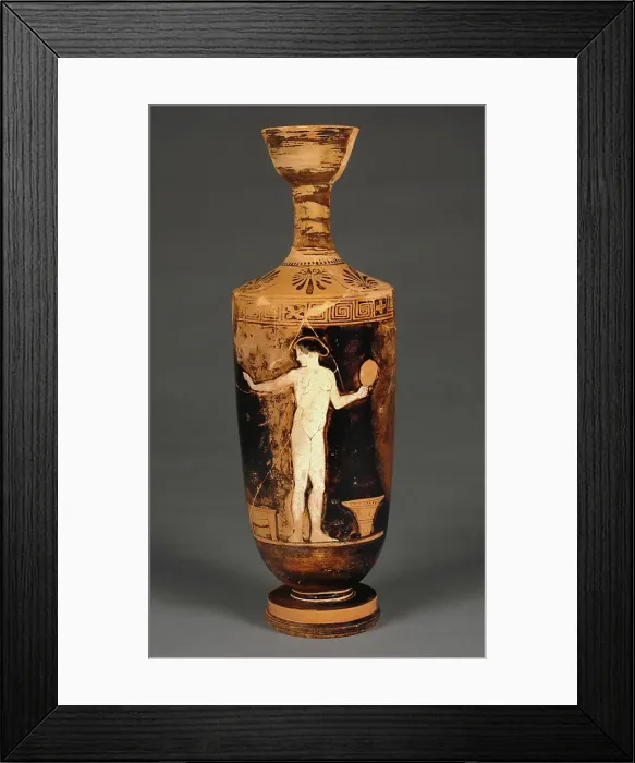 Framed Print : Attic Red-Figure Lekythos, about 450 BC. Creator: Phiale Painter Framed Print : Attic Red-Figure Lekythos, about 450 BC. Creator: Phiale Painter