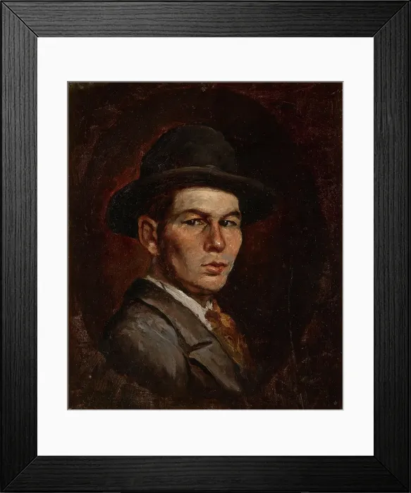 Framed Print : Self-Portrait, date unknown, c1880s. Creator: John Ottis Adams Framed Print : Self-Portrait, date unknown, c1880s. Creator: John Ottis Adams