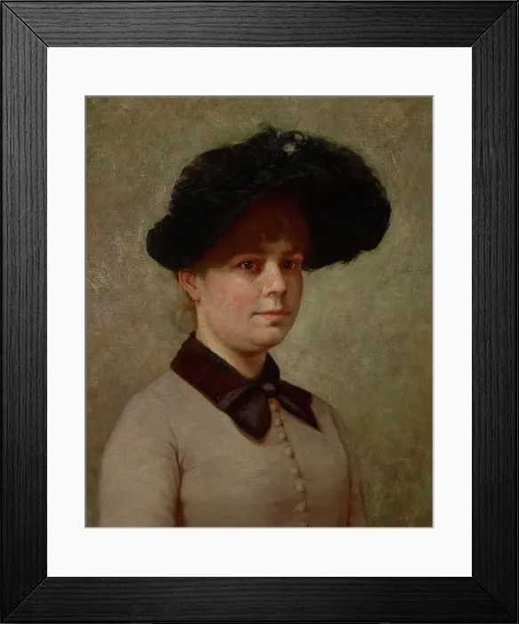 Framed Print : Portrait of Mary Gertrude Ethell Walker, probably late 1880s. Creator: John Ottis Adams Framed Print : Portrait of Mary Gertrude Ethell Walker, probably late 1880s. Creator: John Ottis Adams