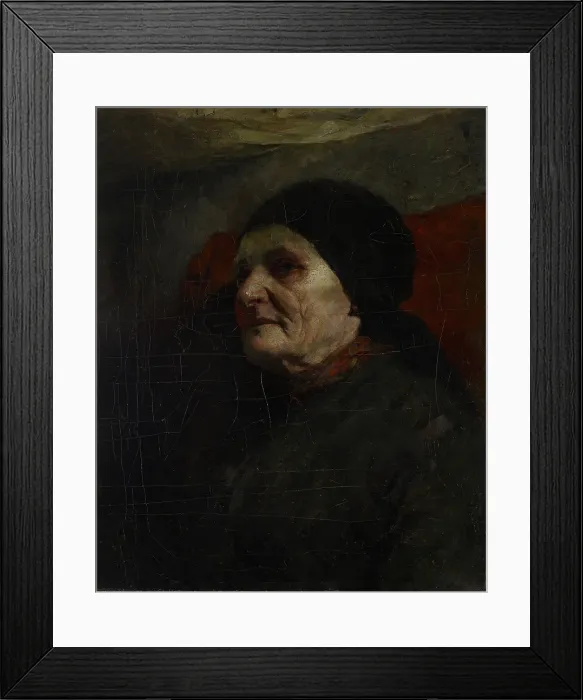 Framed Print : Study Head (Old Woman), 1880-1887. Creator: John Ottis Adams Framed Print : Study Head (Old Woman), 1880-1887. Creator: John Ottis Adams
