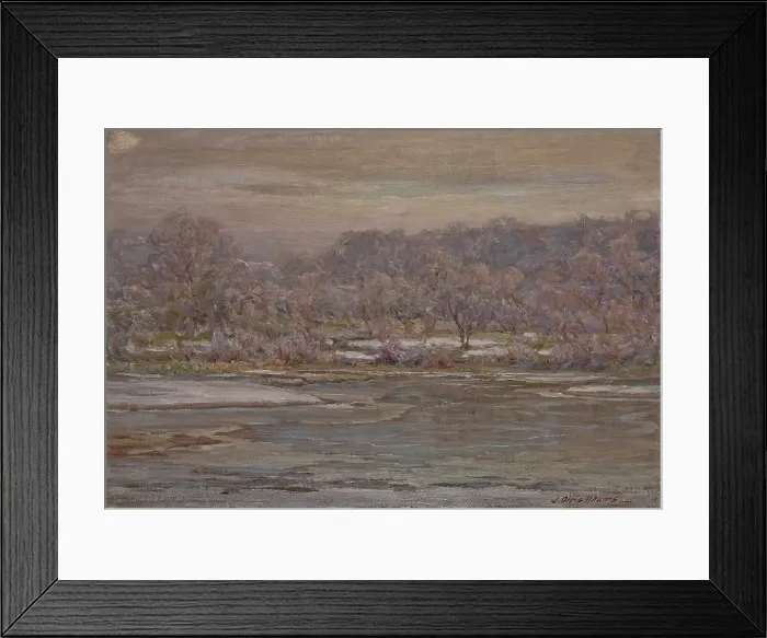 Framed Print : A Grey Frosty Morning, Sketch, Brookville, about 1914. Creator: John Ottis Adams Framed Print : A Grey Frosty Morning, Sketch, Brookville, about 1914. Creator: John Ottis Adams
