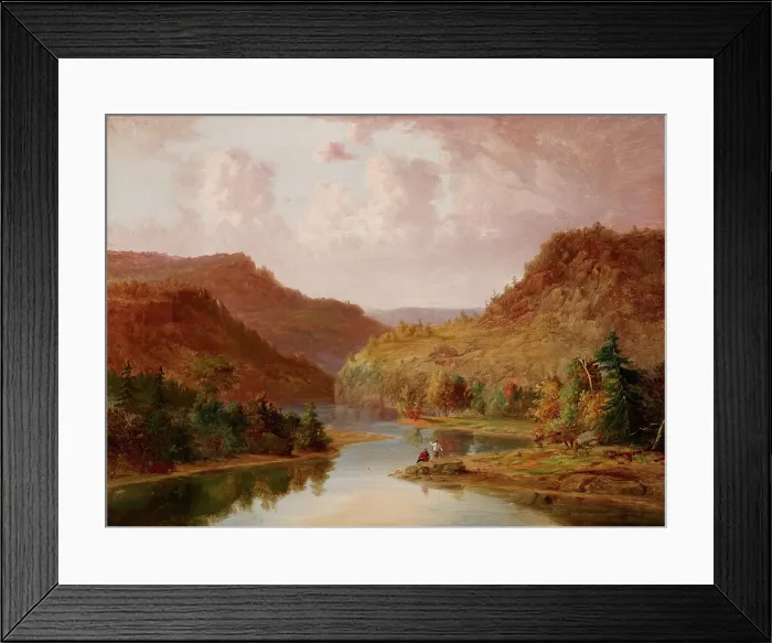 Framed Print : Landscape with Stream, date unknown, c1830-1892. Creator: Jacob Cox Framed Print : Landscape with Stream, date unknown, c1830-1892. Creator: Jacob Cox