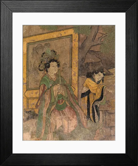 Framed Print : Wall painting fragment, 1300s. Creator: Unknown Framed Print : Wall painting fragment, 1300s. Creator: Unknown