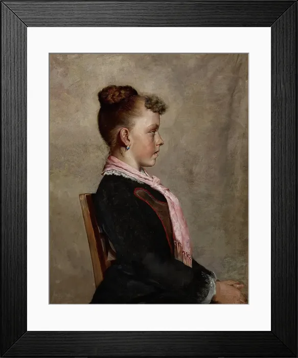 Framed Print : Young Girl (The Presumed Portrait of Little Gretchen), about 1887-1889. Creator: Samuel G Richards Framed Print : Young Girl (The Presumed Portrait of Little Gretchen), about 1887-1889. Creator: Samuel G Richards