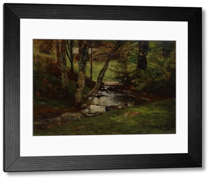 Framed Print : Landscape (Laura's Nook), 1889. Creator: Theodore Clement Steele