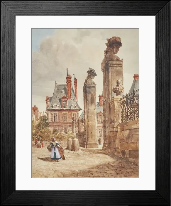 Framed Print : Grille des Hermes, Porte Dauphine, Palace of Fontainebleau, 1832. Creator: Thomas Shotter Boys Framed Print : Grille des Hermes, Porte Dauphine, Palace of Fontainebleau, 1832. Creator: Thomas Shotter Boys