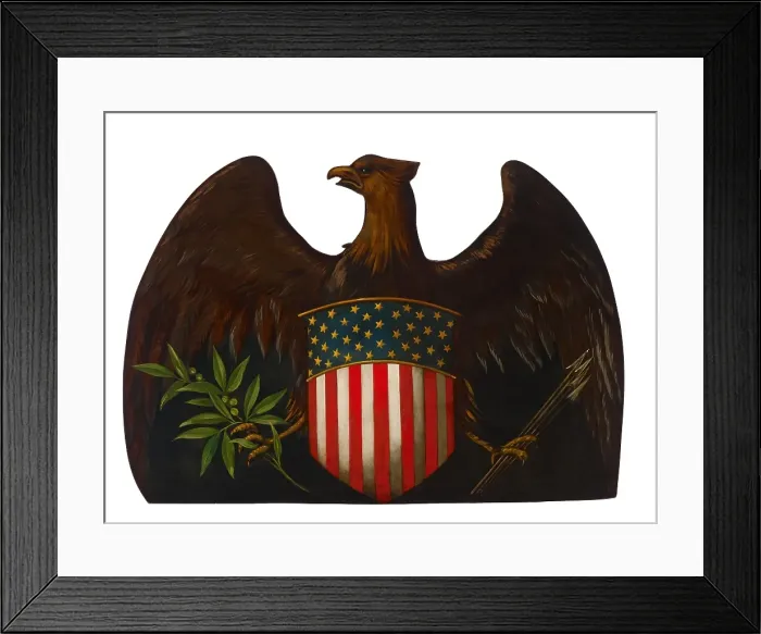 Framed Print : Eagle with Shield and Arrows, about 1875. Creator: Unknown Framed Print : Eagle with Shield and Arrows, about 1875. Creator: Unknown