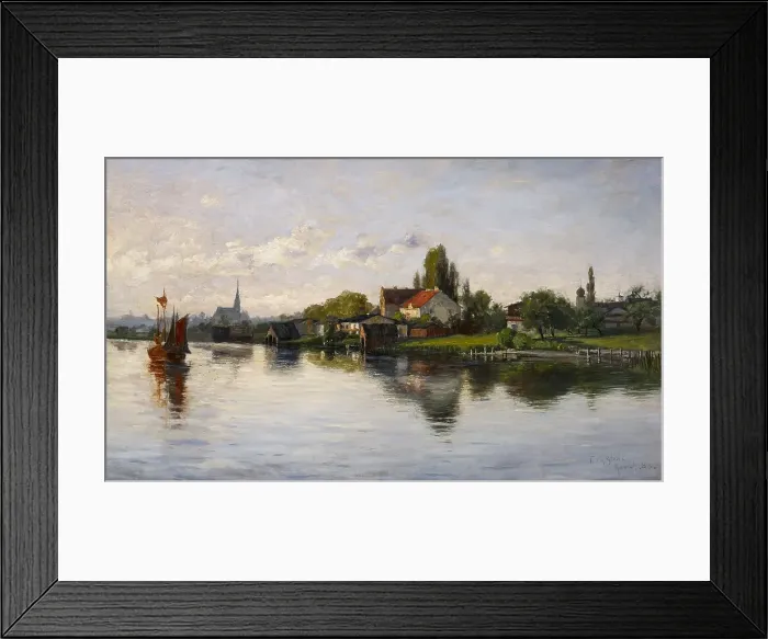 Framed Print : Village of Schliersee, Highlands, 1883. Creator: Theodore Clement Steele Framed Print : Village of Schliersee, Highlands, 1883. Creator: Theodore Clement Steele