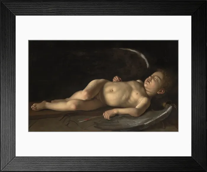 Framed Print : Sleeping Cupid, about 1610-1615. Creator: Michelangelo Caravaggio Framed Print : Sleeping Cupid, about 1610-1615. Creator: Michelangelo Caravaggio