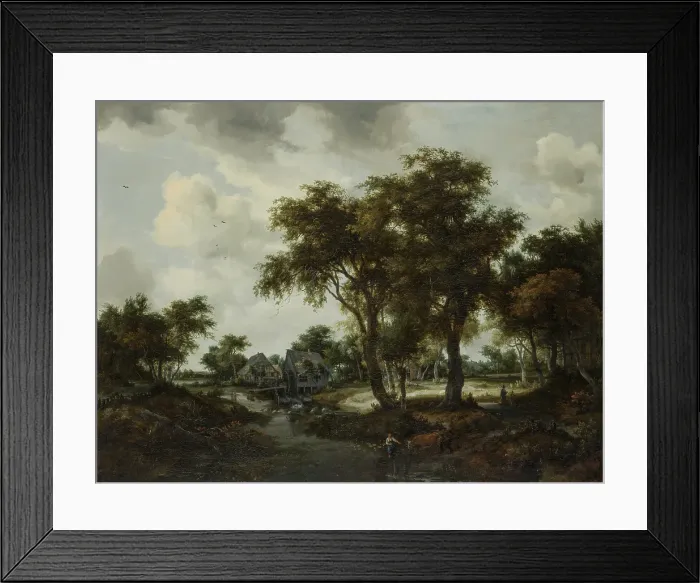 Framed Print : The Water Mill (The Trevor Landscape), 1667. Creator: Meindert Hobbema Framed Print : The Water Mill (The Trevor Landscape), 1667. Creator: Meindert Hobbema