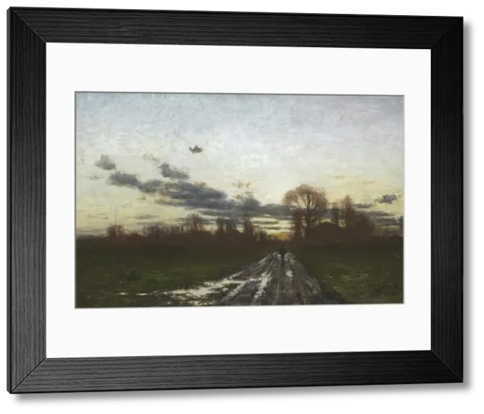 Framed Print : Sunrise, 1886. Creator: Theodore Clement Steele Framed Print : Sunrise, 1886. Creator: Theodore Clement Steele